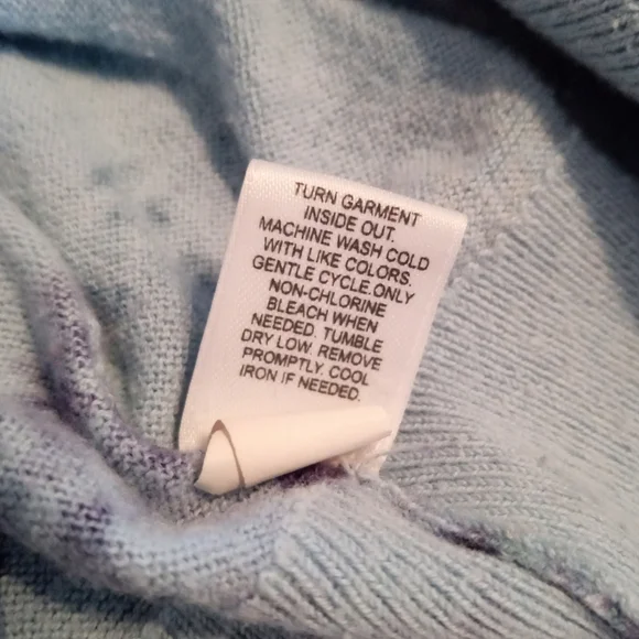 EUC Express Lightweight Cotton Cropped Blue Cardigan, Short Sleeves, Size M - Picture 6 of 7